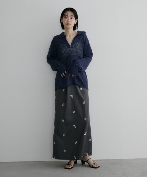 Aunt Marie's(アントマリーズ)の「フロントホックポロニット(ニット/セーター・レディース・ナチュラル/ネイビー/ライトグリーン・FREE)」の22枚目の写真