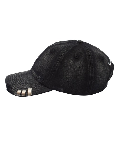 X-girl（エックスガール）の「DISTRESSED METAL PARTS 6PANEL CAP（キャップ・レディース・ブラック/ブラウン・ONE SIZE）」の4枚目の写真