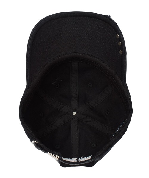 X-girl（エックスガール）の「DISTRESSED METAL PARTS 6PANEL CAP（キャップ・レディース・ブラック/ブラウン・ONE SIZE）」の6枚目の写真