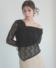 design lace drape tops / デザインレースドレープトップス