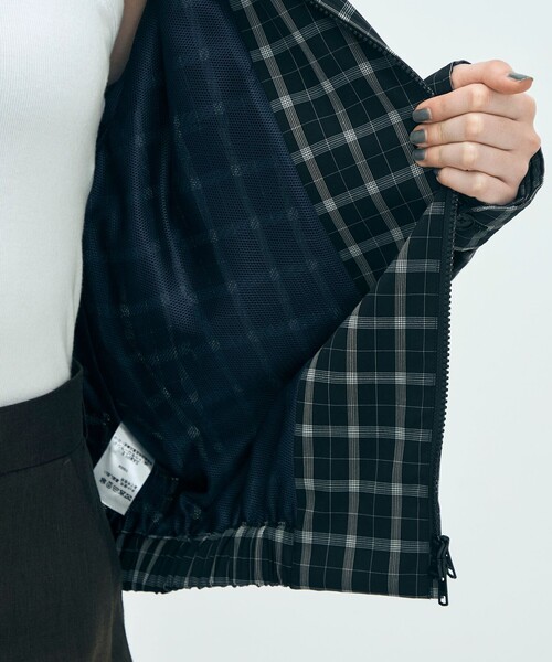 edition pourell（エディションプレル）の「edition pourell Super 120'sトロチェック コットンカラーブルゾン（ブルゾン・レディース・ブラック系その他/ホワイト系その他・34/36）」の7枚目の写真