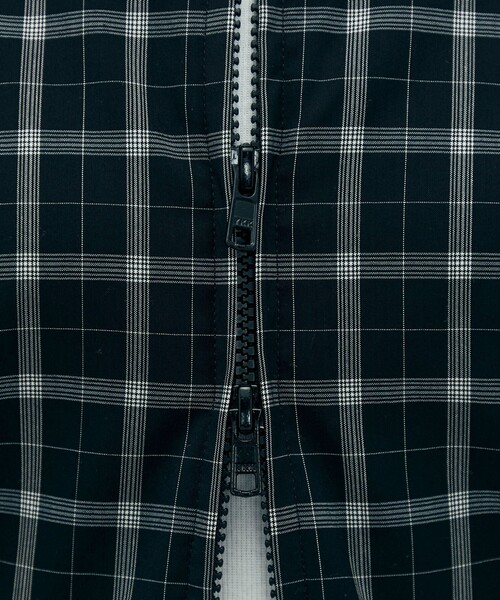 edition pourell（エディションプレル）の「edition pourell Super 120'sトロチェック コットンカラーブルゾン（ブルゾン・レディース・ブラック系その他/ホワイト系その他・34/36）」の12枚目の写真