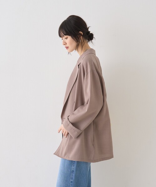 Rouge vif Anna（ルージュヴィフアンナ）の「バスケットメッシュシアーダブルジャケット（テーラードジャケット・レディース・ベージュ/ホワイト/ブラック・フリー）」の7枚目の写真