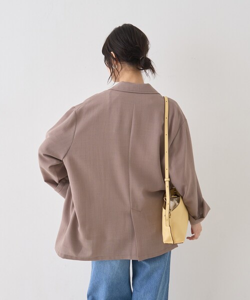 Rouge vif Anna（ルージュヴィフアンナ）の「バスケットメッシュシアーダブルジャケット（テーラードジャケット・レディース・ベージュ/ホワイト/ブラック・フリー）」の8枚目の写真