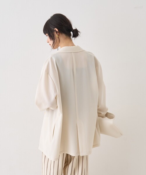 Rouge vif Anna（ルージュヴィフアンナ）の「バスケットメッシュシアーダブルジャケット（テーラードジャケット・レディース・ベージュ/ホワイト/ブラック・フリー）」の18枚目の写真