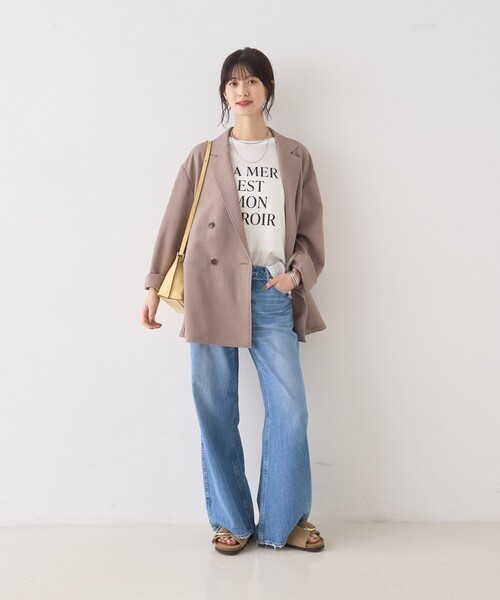 Rouge vif Anna（ルージュヴィフアンナ）の「バスケットメッシュシアーダブルジャケット（テーラードジャケット・レディース・ベージュ/ホワイト/ブラック・フリー）」の19枚目の写真