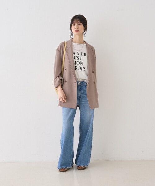 Rouge vif Anna（ルージュヴィフアンナ）の「バスケットメッシュシアーダブルジャケット（テーラードジャケット・レディース・ベージュ/ホワイト/ブラック・フリー）」の20枚目の写真