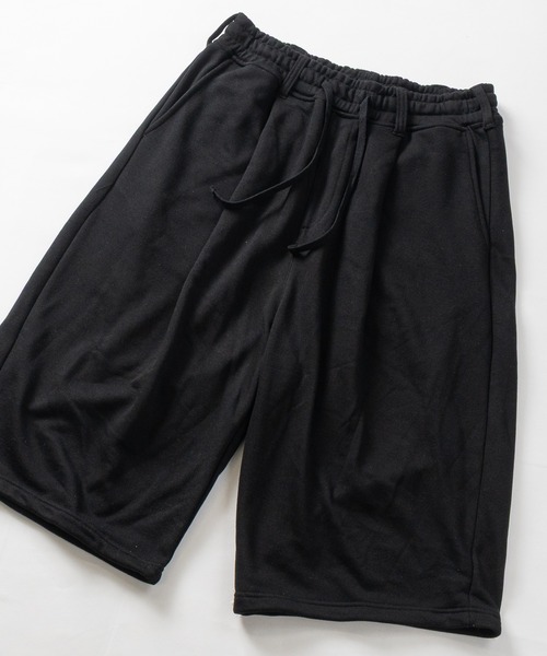 JOHN'S CLOSET(ジョンズクローゼット)の「【31】フロント&バック ワンタック スウェットワイドショーツ/ハーフパンツ(スウェットパンツ・メンズ・ブラック/グレー・LARGE/MEDIUM)」の1枚目の写真