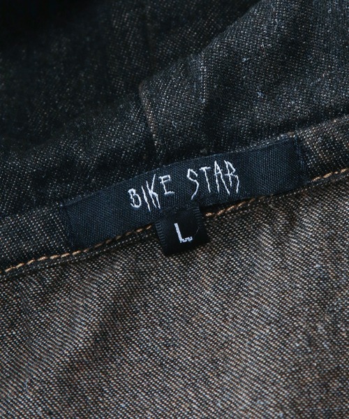 bike star(バイクスター)の「BIKE STAR (バイクスター) フリンジ デニム パーカー トライバルフリンジ フルジップ トップス フード 320460(デニムジャケット・メンズ・ブラック/ブルーグレー・M/L)」の14枚目の写真