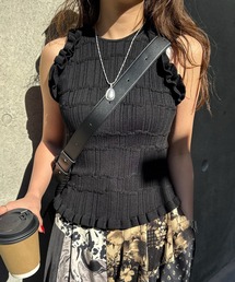 Ameri（アメリ）の「MEDI 2WAY WAVY FRILL KNIT TOP（タンクトップ）」