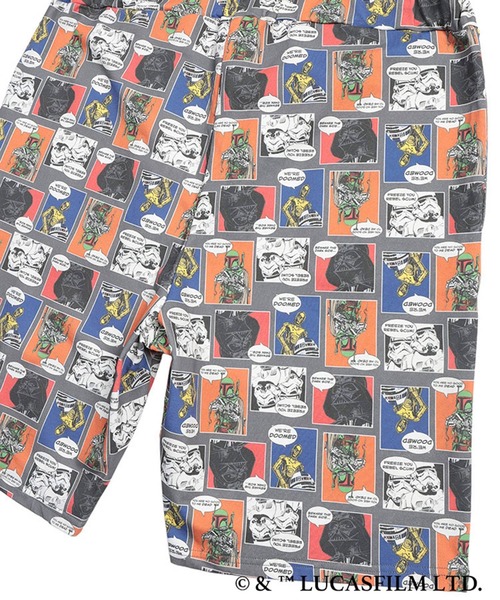 SAKAZEN(サカゼン)の「『STAR WARS/スター・ウォーズ』ショートパンツ ハーフパンツ 短パン メンズ 大きいサイズ デザインパンツ デザインプリント / サカゼン80周年記念 オリジナルデザイン(その他パンツ・メンズ・グレー・X2(4L~5L)/X1(3L~4L)/X3(6L~7L)/X5(9L~10L)/X4(8L~9L)/L)」の11枚目の写真