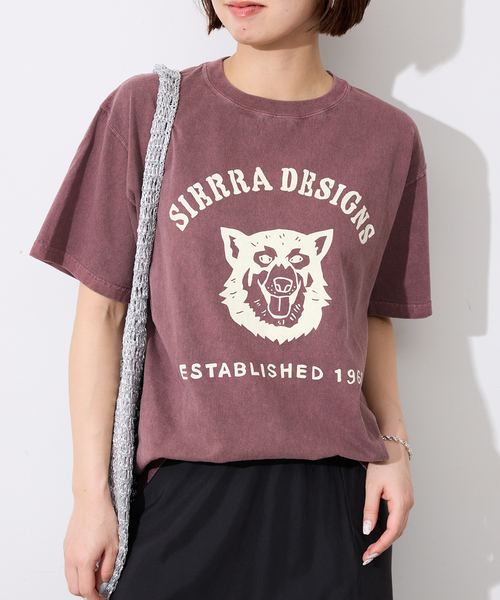 SIERRA DESIGNS（シェラデザイン）の「Sierra Designs/シエラデザインズ SLOBE別注 DOG TEE 【手洗い可能】（Tシャツ/カットソー・レディース・アイボリー/ボルドー・FREE）」の2枚目の写真