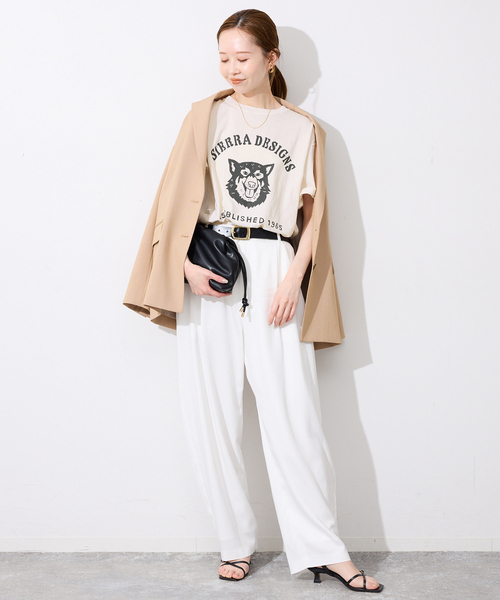 SIERRA DESIGNS（シェラデザイン）の「Sierra Designs/シエラデザインズ SLOBE別注 DOG TEE 【手洗い可能】（Tシャツ/カットソー・レディース・アイボリー/ボルドー・FREE）」の19枚目の写真