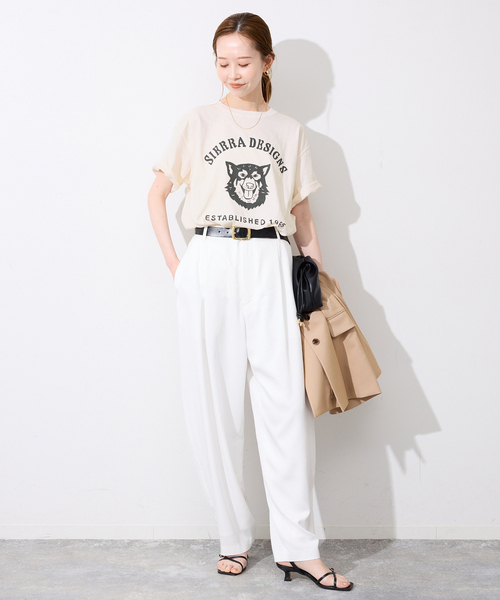 SIERRA DESIGNS（シェラデザイン）の「Sierra Designs/シエラデザインズ SLOBE別注 DOG TEE 【手洗い可能】（Tシャツ/カットソー・レディース・アイボリー/ボルドー・FREE）」の14枚目の写真