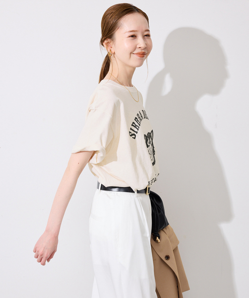 SIERRA DESIGNS（シェラデザイン）の「Sierra Designs/シエラデザインズ SLOBE別注 DOG TEE 【手洗い可能】（Tシャツ/カットソー・レディース・アイボリー/ボルドー・FREE）」の7枚目の写真