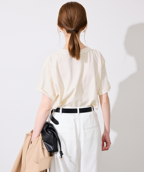 SIERRA DESIGNS（シェラデザイン）の「Sierra Designs/シエラデザインズ SLOBE別注 DOG TEE 【手洗い可能】（Tシャツ/カットソー・レディース・アイボリー/ボルドー・FREE）」の8枚目の写真