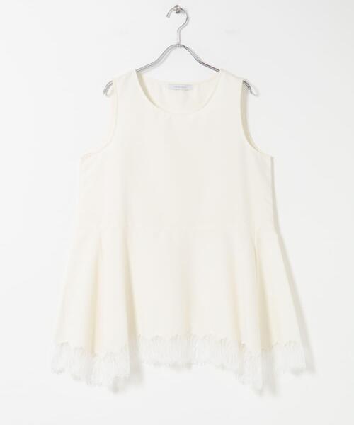 URBAN RESEARCH ROSSO WOMEN(アーバンリサーチ ロッソ)の「CHIGNON ヘムレースサテンタンクトップ(タンクトップ・レディース・オフホワイト/ブラック・FREE)」の8枚目の写真