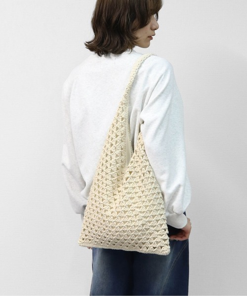 THE CELL.（ザセルドット）の「クロシェ・エアループトートBAG　CROCHET AIR LOOP TOTE BAG（トートバッグ・レディース・ライトブラウン/オフホワイト・FREE）」の19枚目の写真