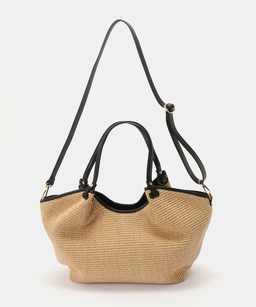 AULENTTI(オウレンティ)の「【WEB+一部店舗限定】AULENTTI / オウレンティ ラフィアトートコンビバッグ(ショルダーバッグ・レディース・キャメル/ブラック・FREE)」の9枚目の写真