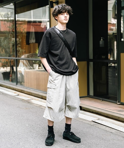 Rocky Monroe(ロッキーモンロー)の「膝下丈 ワンタック ナイロンワイドカーゴハーフパンツ(カーゴパンツ・メンズ・カーキ/チャコール/グレー/ブラック・XL/L/M)」の14枚目の写真