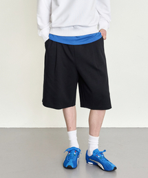 BASIC HOUSE（ベーシックハウス）の「UNI バミューダワイドワンタック特洋面6部ショートパンツ ブラック（その他パンツ）」