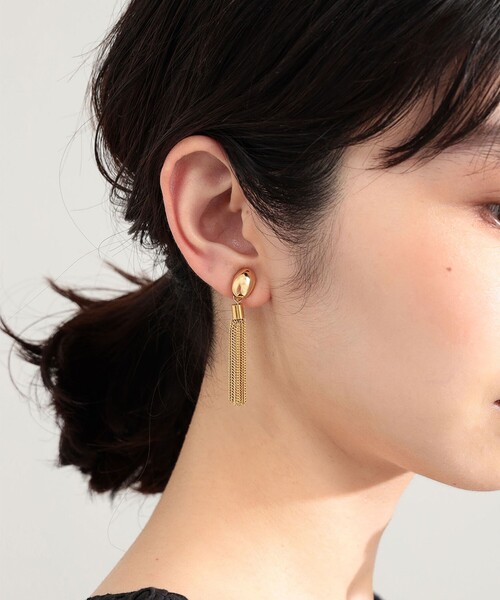 Demi-Luxe BEAMS（デミルクス ビームス）の「オーバル タッセル イヤリング（イヤリング・レディース・シルバー/ゴールド・ONE SIZE）」の2枚目の写真