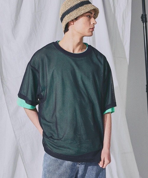 niko and...(ニコアンド)の「シアーレイヤードTシャツ(Tシャツ/カットソー・メンズ・ネイビー/ブラウン/その他6/ブラック・MEDIUM/LARGE)」の3枚目の写真