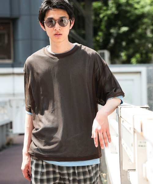 niko and...(ニコアンド)の「シアーレイヤードTシャツ(Tシャツ/カットソー・メンズ・ネイビー/ブラウン/その他6/ブラック・MEDIUM/LARGE)」の1枚目の写真