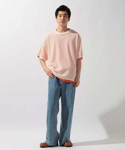 niko and...(ニコアンド)の「シアーレイヤードTシャツ(Tシャツ/カットソー・メンズ・ネイビー/ブラウン/その他6/ブラック・MEDIUM/LARGE)」の17枚目の写真