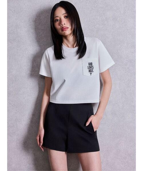 GYDA(ジェイダ)の「GOD LOVES UGLY.ポケットTシャツ(Tシャツ/カットソー・レディース・ブラック/オフホワイト・FREE)」の14枚目の写真