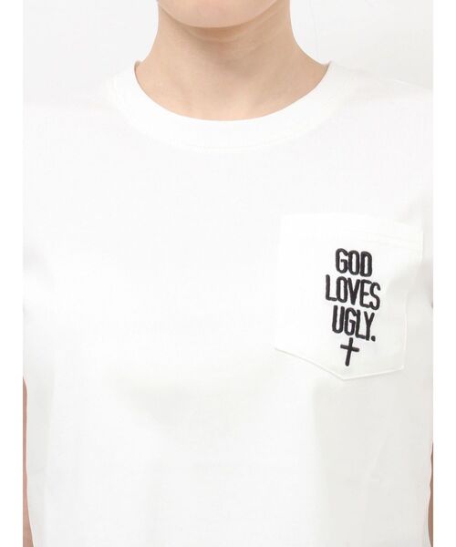 GYDA(ジェイダ)の「GOD LOVES UGLY.ポケットTシャツ(Tシャツ/カットソー・レディース・ブラック/オフホワイト・FREE)」の21枚目の写真