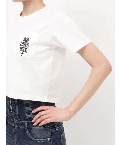 GYDA(ジェイダ)の「GOD LOVES UGLY.ポケットTシャツ(Tシャツ/カットソー・レディース・ブラック/オフホワイト・FREE)」の22枚目の写真