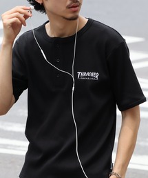 【THRASHER/スラッシャー】ワンポイント刺繍 ヘンリーネックTシャツ