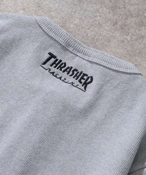 THRASHER(スラッシャー)の「【THRASHER/スラッシャー】ワンポイント刺繍 ヘンリーネックTシャツ(Tシャツ/カットソー・メンズ・ホワイト/ブラック/グレー・S/L/M)」の14枚目の写真