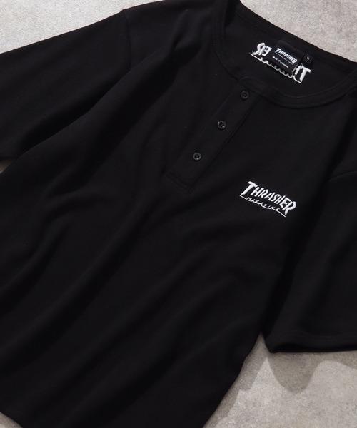 THRASHER(スラッシャー)の「【THRASHER/スラッシャー】ワンポイント刺繍 ヘンリーネックTシャツ(Tシャツ/カットソー・メンズ・ホワイト/ブラック/グレー・S/L/M)」の7枚目の写真