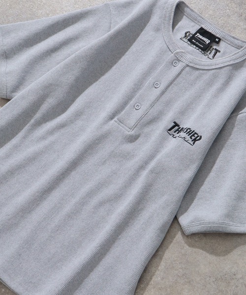 THRASHER(スラッシャー)の「【THRASHER/スラッシャー】ワンポイント刺繍 ヘンリーネックTシャツ(Tシャツ/カットソー・メンズ・ホワイト/ブラック/グレー・S/L/M)」の9枚目の写真