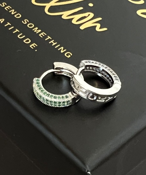 DiamondHearts（ダイヤモンドハーツ）の「片耳用 カラーパヴェライン フープピアス（ピアス（片耳用）・レディース・ブルー/オレンジ/グリーン・FREE）」の14枚目の写真