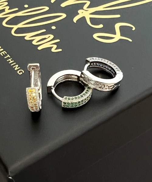 DiamondHearts（ダイヤモンドハーツ）の「片耳用 カラーパヴェライン フープピアス（ピアス（片耳用）・レディース・ブルー/オレンジ/グリーン・FREE）」の16枚目の写真