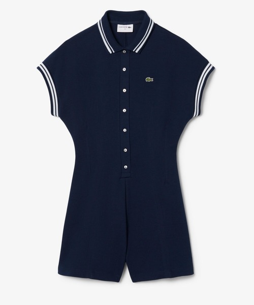 LACOSTE(ラコステ)の「フランスメイド ポロカラーオールインワン(つなぎ/オールインワン・レディース・ブルー系その他・38/36)」の4枚目の写真