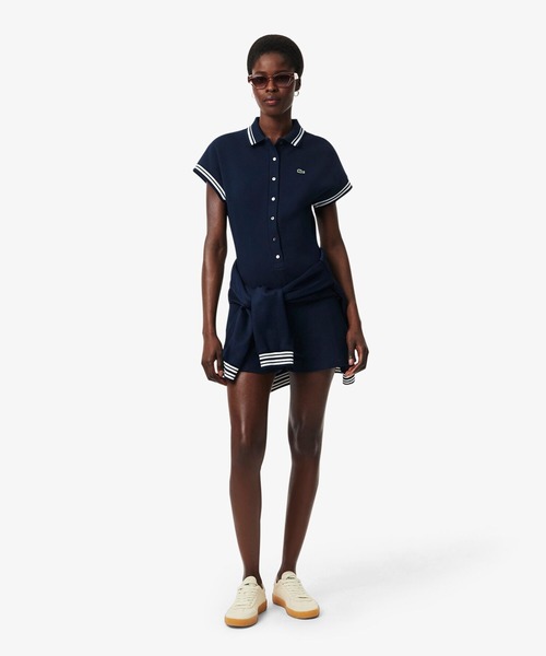 LACOSTE(ラコステ)の「フランスメイド ポロカラーオールインワン(つなぎ/オールインワン・レディース・ブルー系その他・38/36)」の2枚目の写真