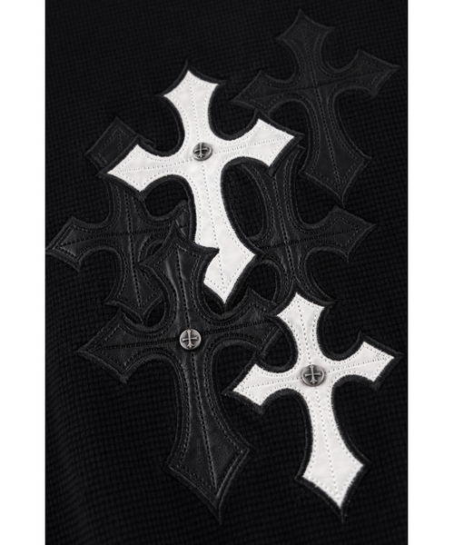 SUPPLIER(サプライヤー)の「ジップフーディ|Multiple Cross Leather Patch Thermal Zip Hoodie|SUPPLIER(パーカー・メンズ・ブラック/ピンク・XX-LARGE/X-LARGE/LARGE/MEDIUM/SMALL)」の13枚目の写真