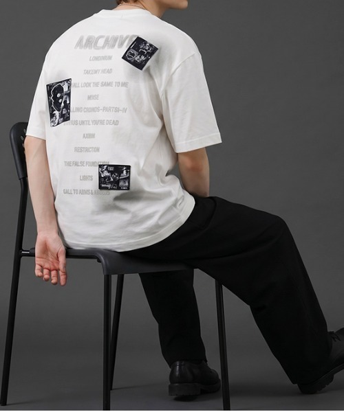 revertical(リバーティカル)の「グラフィックバックプリントTシャツ/フォトコラージュデザイン 半袖ルーズT(Tシャツ/カットソー・メンズ・ホワイト/ブラック・LARGE/MEDIUM)」の18枚目の写真
