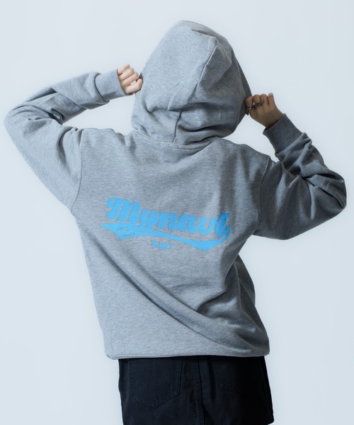 X-girl SPORTS(エックスガールスポーツ)の「MAI S WE FAN GOODS SWEAT HOODIE/マイナビ仙台レディース(スウェット・メンズ・グレー/ネイビー・SMALL/LARGE/X-LARGE/XX-LARGE/MEDIUM)」の4枚目の写真