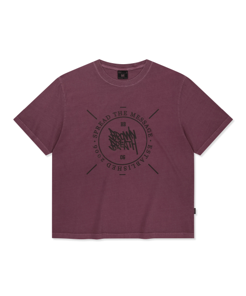 BROWNBREATH(ブラウンブレス)の「STAMP TAG PIGMENT TEE - BURGANDY(Tシャツ/カットソー・レディース・その他・SMALL/MEDIUM/LARGE/X-LARGE)」の1枚目の写真