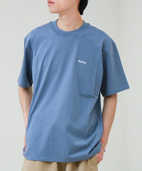 Barbour(バブアー)の「【BARBOUR/バブアー】LOGO OS T-SHIRT(Tシャツ/カットソー・メンズ・グレイッシュブルー/ホワイト/ネイビー/ブラック・40/38)」の4枚目の写真