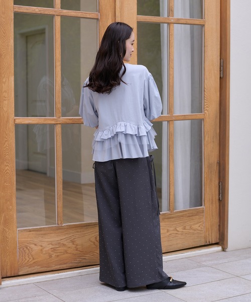 apres jour clair(アプレジュールクレア)の「【apres jour clair】チュールフリルシャツ(シャツ/ブラウス・レディース・ピンク/ブルー/オフホワイト/ライトイエロー/チャコールグレー・X-LARGE/フリー)」の16枚目の写真