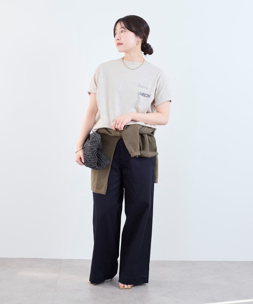 AMERICANA(アメリカーナ)の「【AMERICANA】ラフィー丸胴ロゴプリントTシャツ(Tシャツ/カットソー・レディース・オートミール/ブルー・FREE)」の16枚目の写真