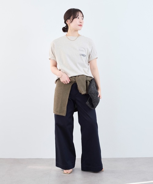AMERICANA(アメリカーナ)の「【AMERICANA】ラフィー丸胴ロゴプリントTシャツ(Tシャツ/カットソー・レディース・オートミール/ブルー・FREE)」の17枚目の写真
