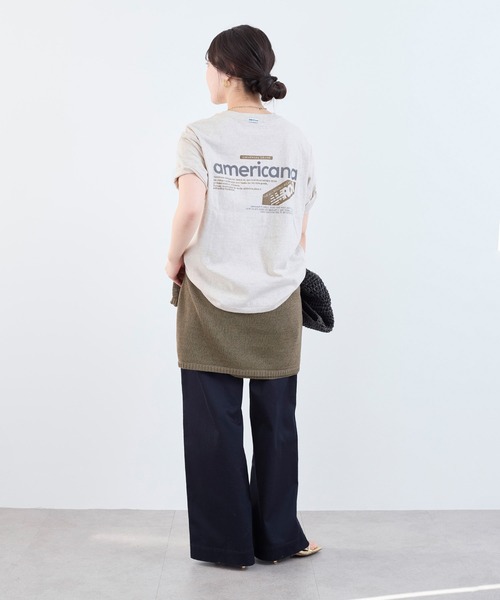 AMERICANA(アメリカーナ)の「【AMERICANA】ラフィー丸胴ロゴプリントTシャツ(Tシャツ/カットソー・レディース・オートミール/ブルー・FREE)」の19枚目の写真