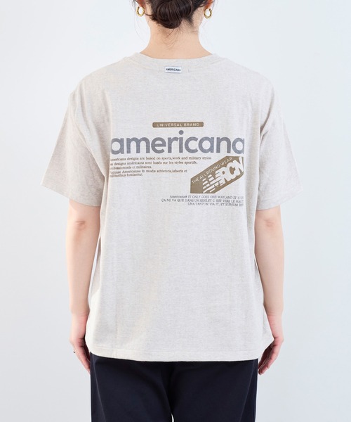 AMERICANA(アメリカーナ)の「【AMERICANA】ラフィー丸胴ロゴプリントTシャツ(Tシャツ/カットソー・レディース・オートミール/ブルー・FREE)」の22枚目の写真